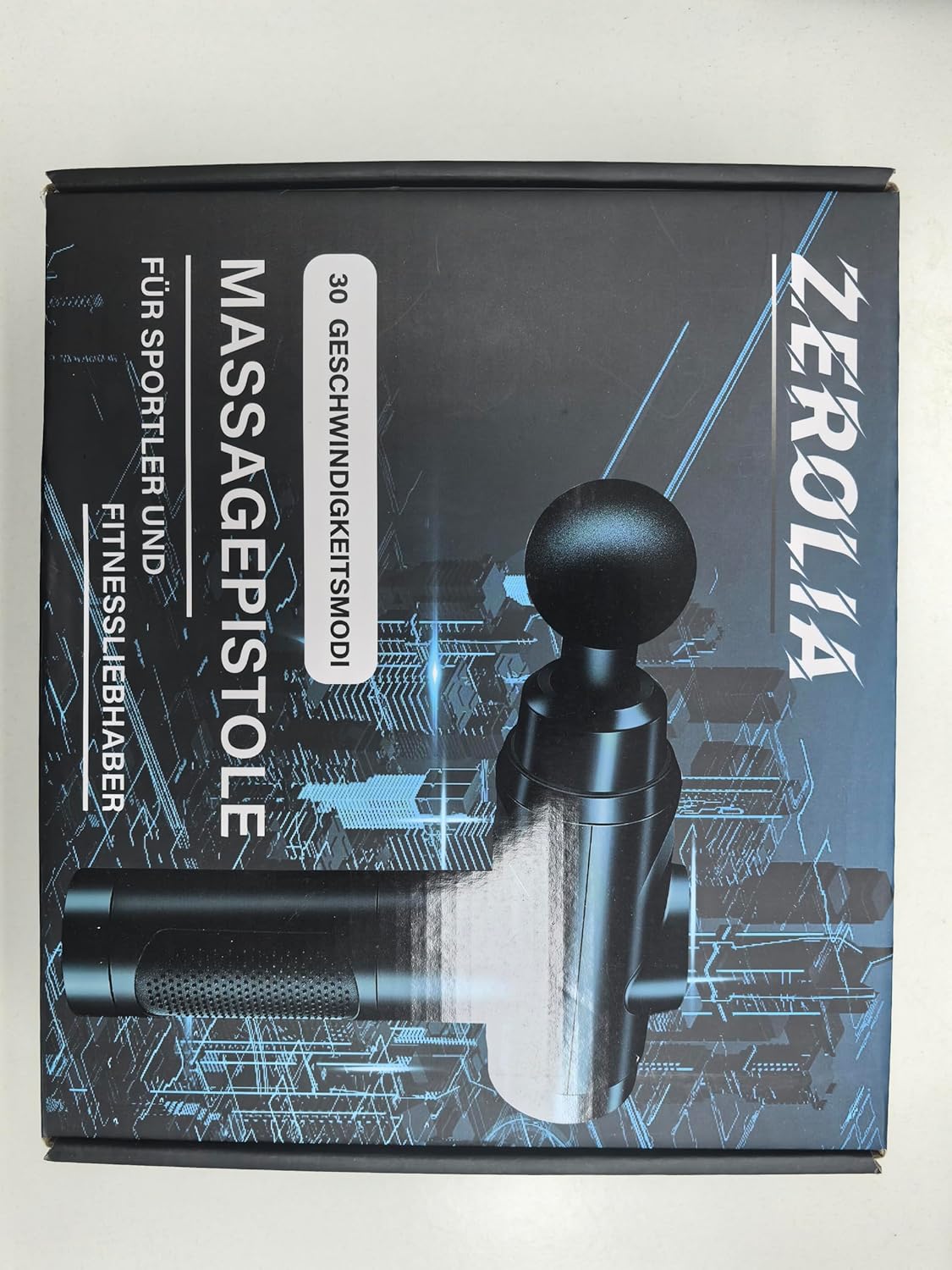 Massage Gun for Muscle Relaxation – 30-Speed Percussion Massager with LCD Touch Screen & 10 Attachment Heads – Quiet Operation for Shoulder, Back & Full Body (Black)