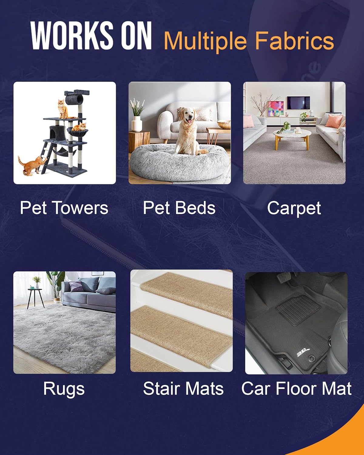 1 Pcs Double-Sided Carpet Scraper Tool & Lint Remover with Ergonomic Elegant Handle | Pet Hair Remover, Carpet Brush & Fabric Depiller for Clothes & Rugs Brush | Perfect for Homes, Cars & Workspaces