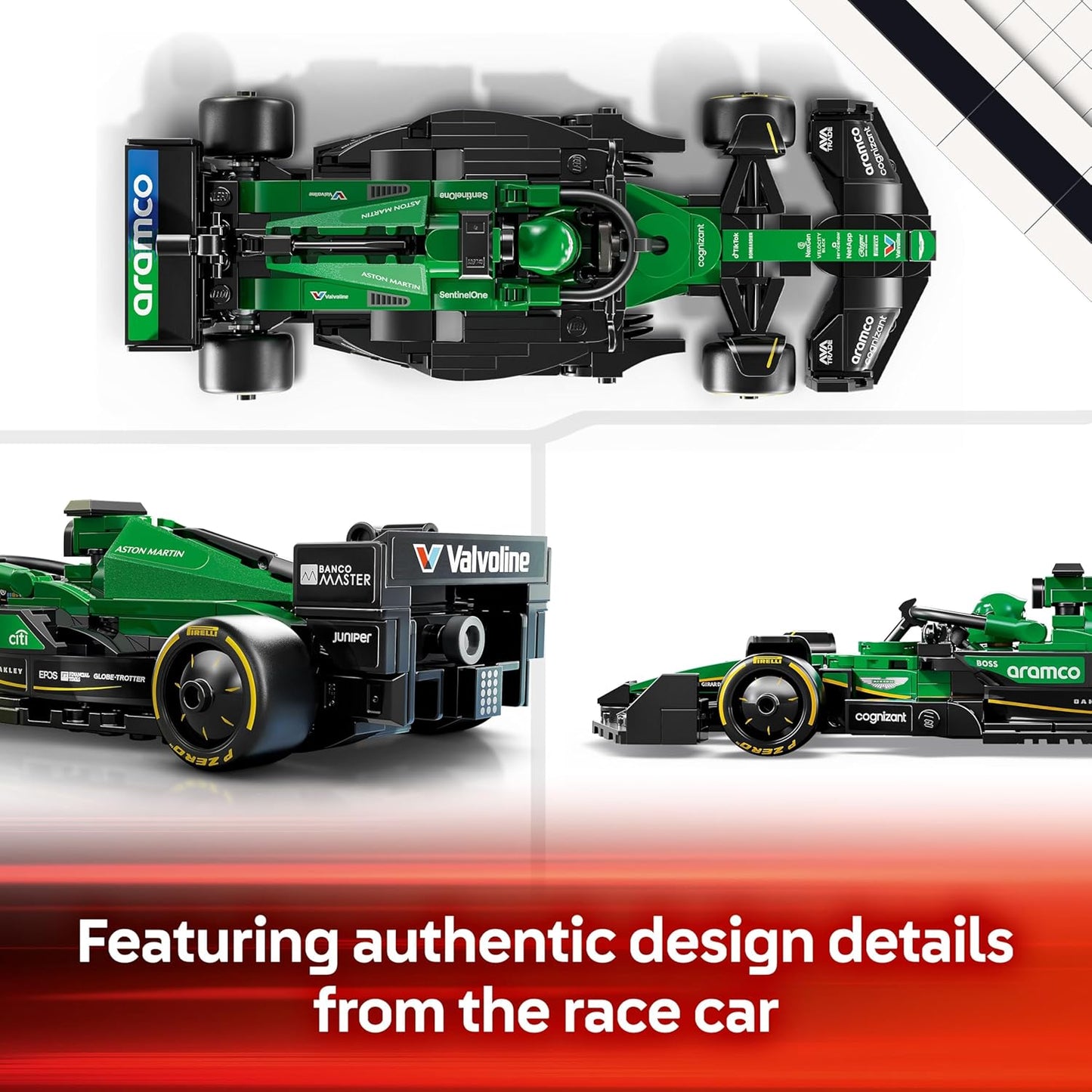 LEGO Speed Champions Aston Martin Aramco F1 AMR24 Race Car Toy with a Collectible Formula 1 Driver Minifigure - Model Kits for 10+ Year Old Boys & Girls or Adult Motorsport Fans 77245
