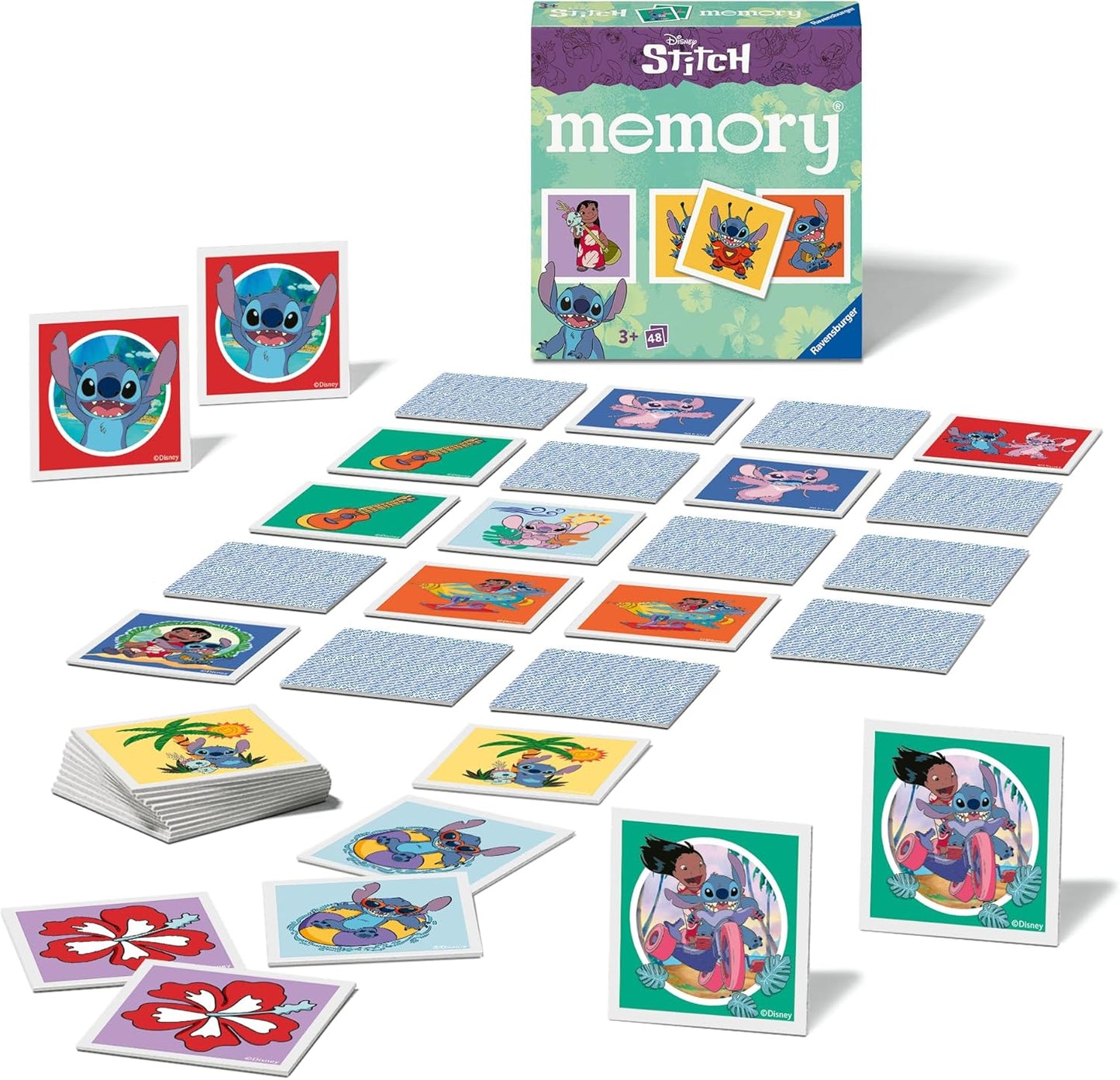 Ravensburger Disney Stitch Mini Memory Game - Matching Picture Snap Pairs Game for Kids Age 3 Years Up