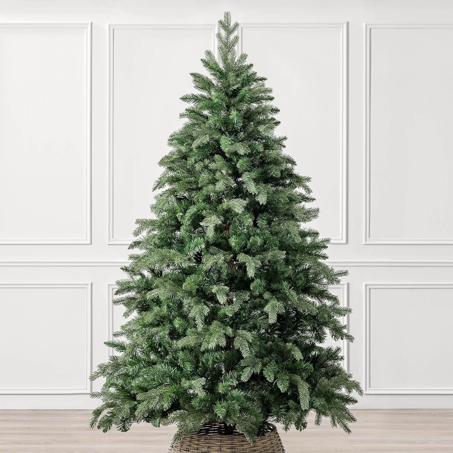 CHRISTOW Artificial Christmas Tree 6ft, Realistic Fraser Fir with Lifelike PE & PVC Tips, Natural Bushy Shape, Hinged Branches, Twist-Lock Poles, Green Metal Stand for Easy Display, 180cm x 120cm