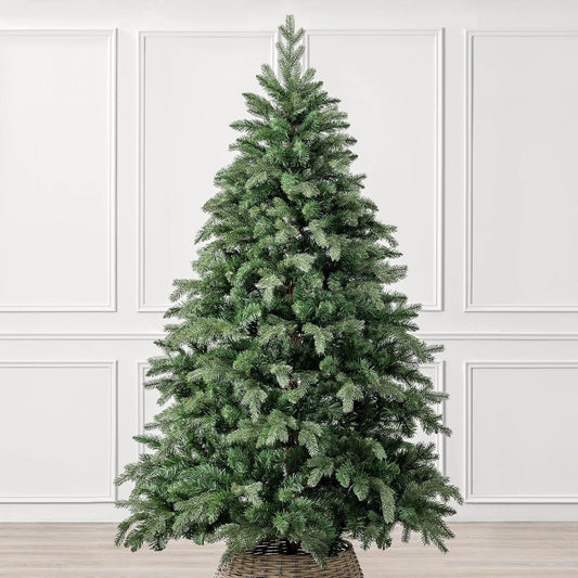 CHRISTOW Artificial Christmas Tree 6ft, Realistic Fraser Fir with Lifelike PE & PVC Tips, Natural Bushy Shape, Hinged Branches, Twist-Lock Poles, Green Metal Stand for Easy Display, 180cm x 120cm