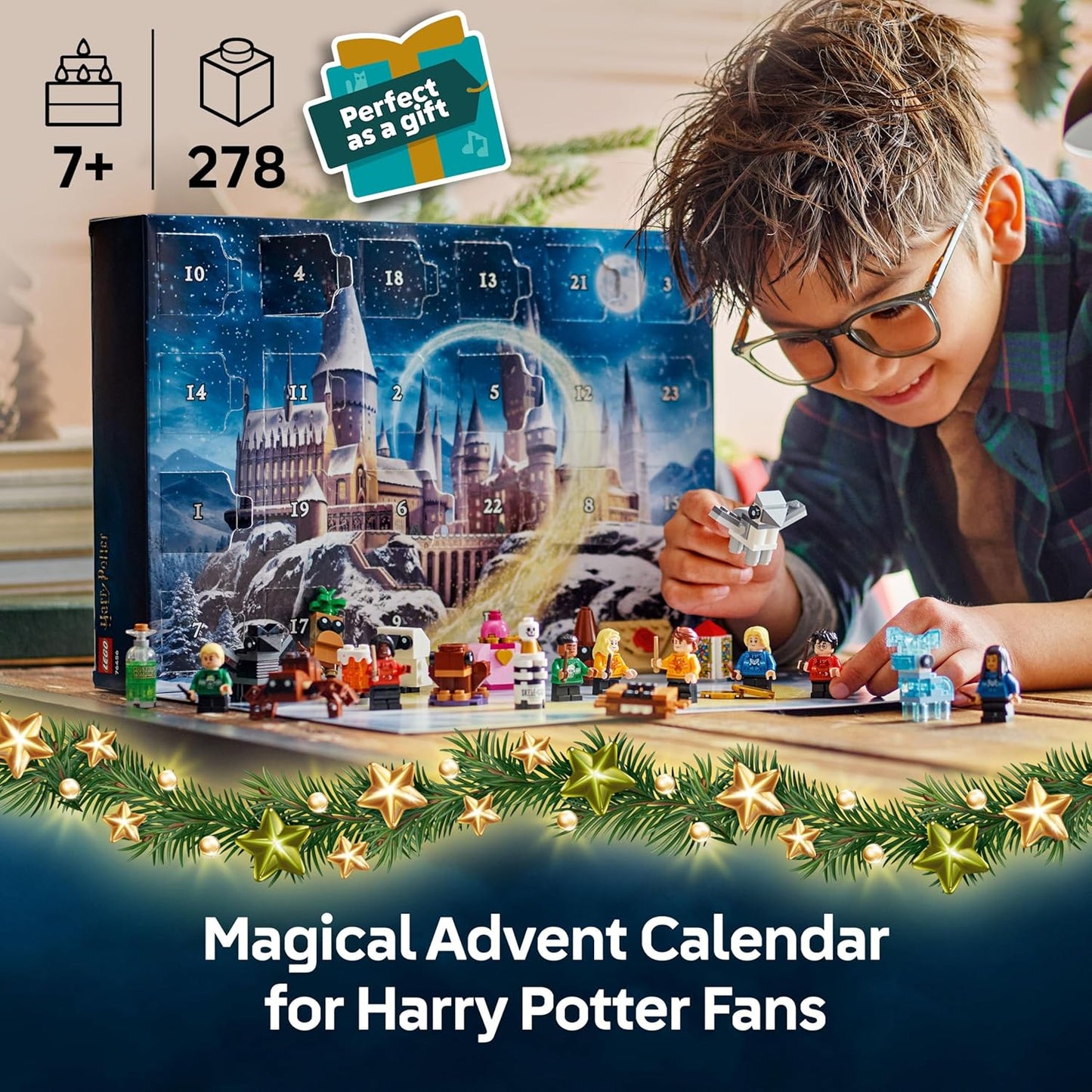 LEGO Harry Potter Advent Calendar 2025 for 7+ Year Old Boys & Girls - Christmas Countdown Toy with 24 Surprises incl. 8 Minifigures in Festive Jumpers, & Mini Builds - Gift Idea - 76456