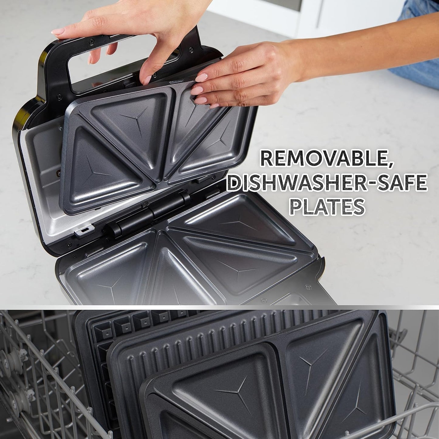 Breville 3-in-1 Ultimate Snack Maker | Deep Fill Toastie Maker, Waffle Maker & Panini Press | Removable Non-Stick Plates | Black & Stainless Steel | UK Plug