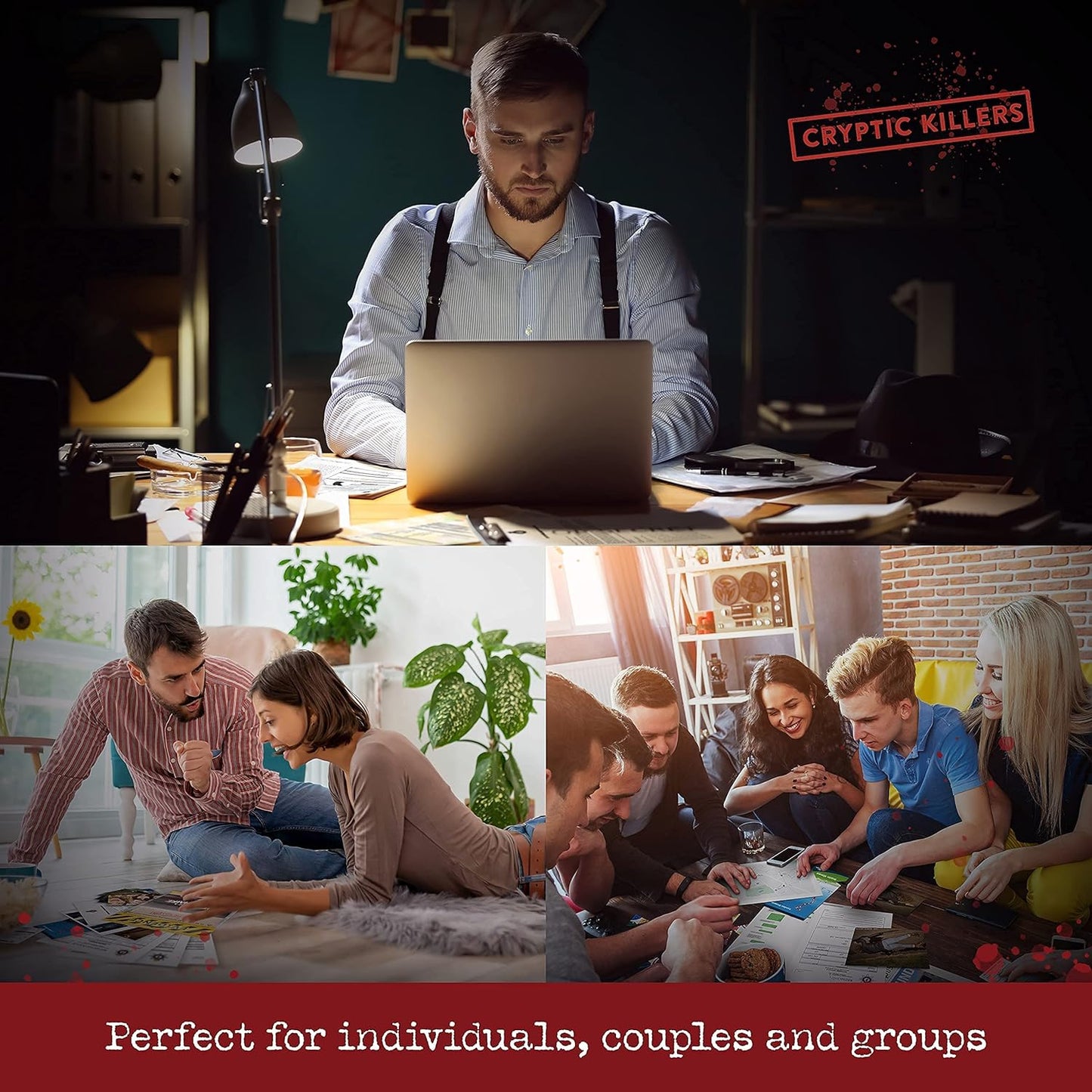 Cryptic Killers Unsolved murder mystery game - Cold Case Files Investigation Detective clues/evidence - Solve the crime - For individuals, date nights & party groups - Murder of a millionaire