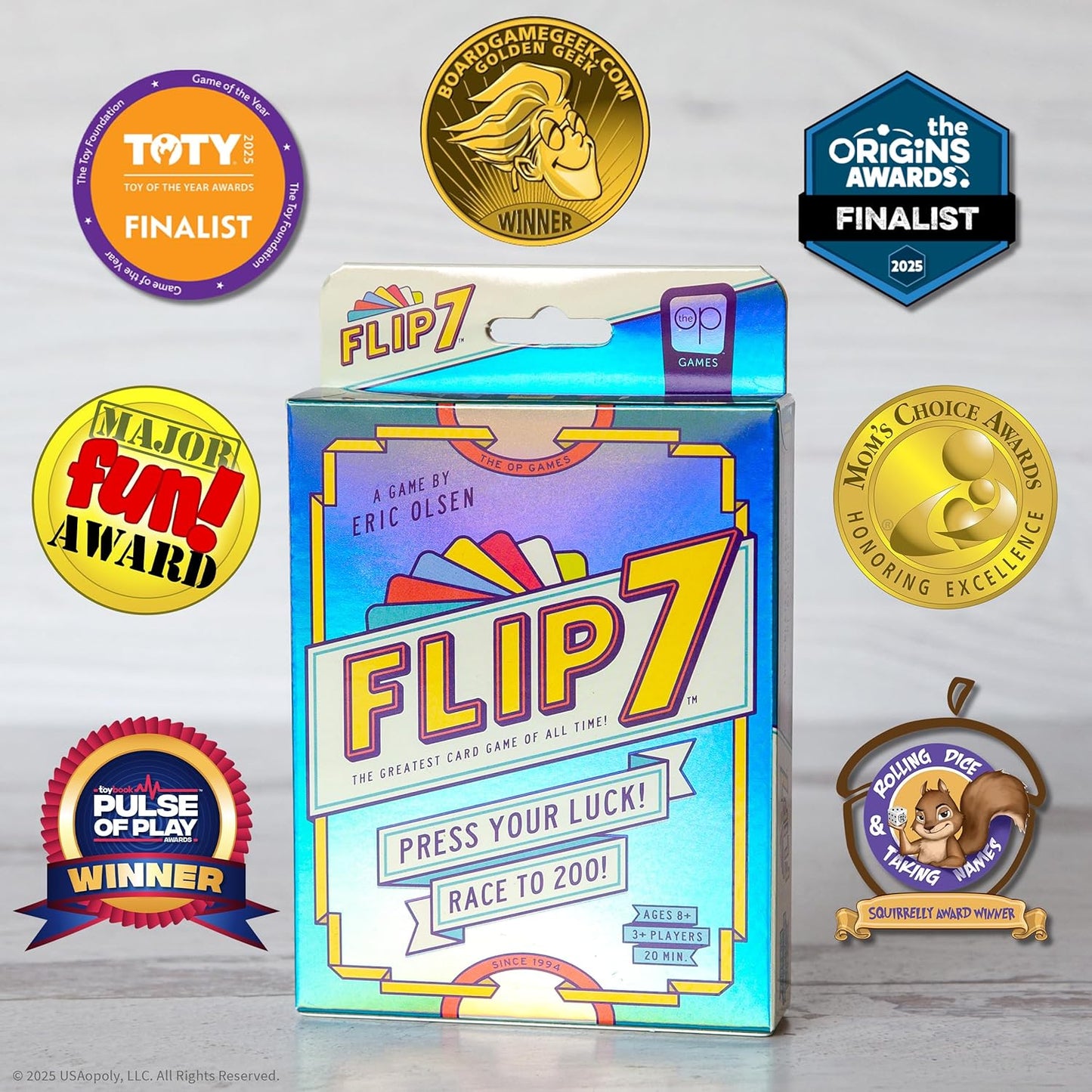 USAopoly | Flip 7 | Party Card Game | Ages 8+ | 3+ Players | 20 Minutes Playing Time, New