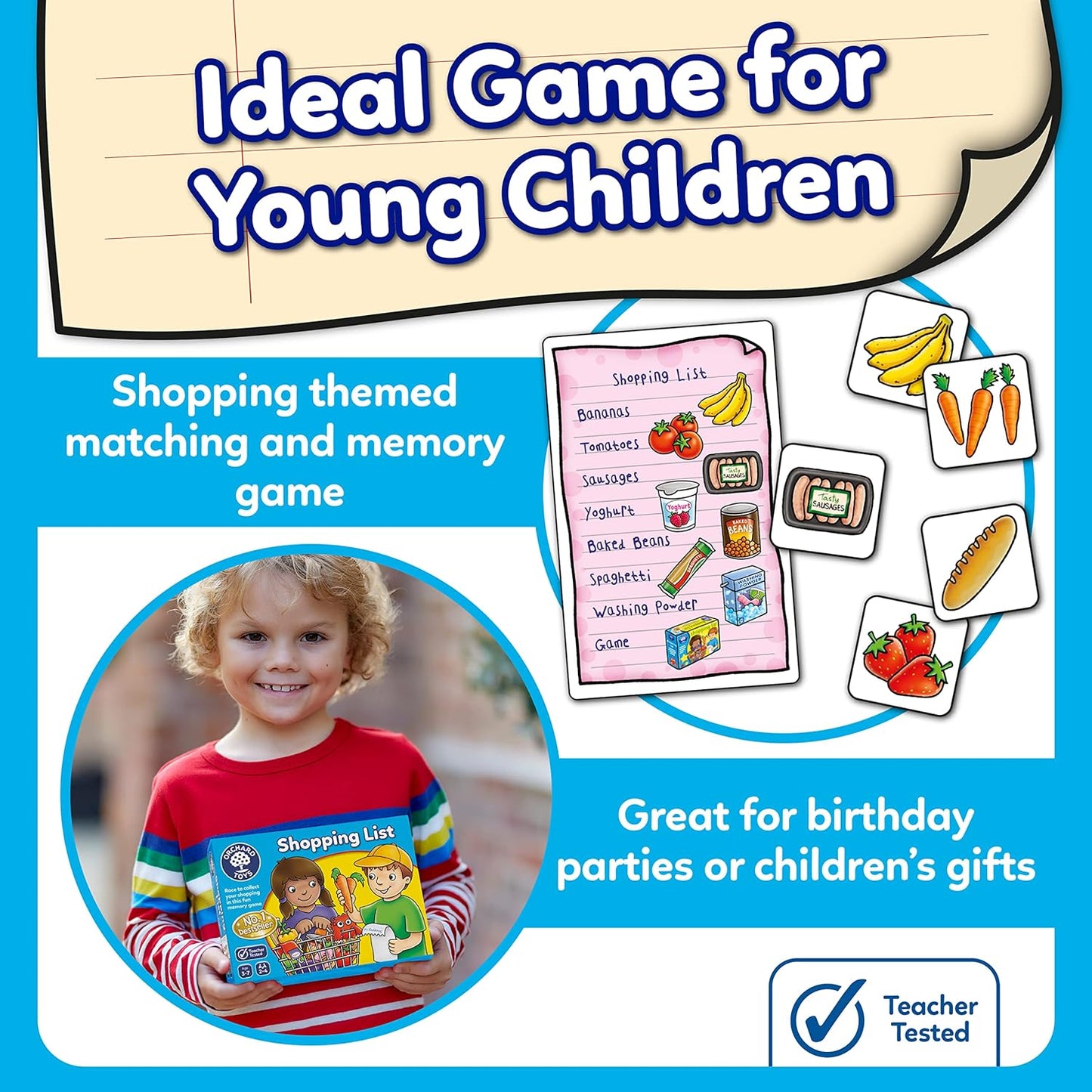 Orchard Toys Shopping List Memory Game - Matching and Memory Games for 3 Year Olds and Up - Kids Educational Toys and Learning Games - Children and Toddler Board Games Ages 3 to 7-2 to 4 Players