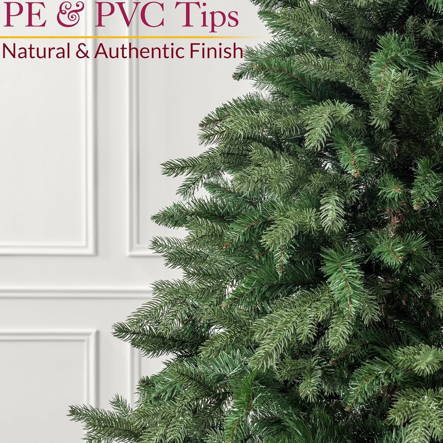 CHRISTOW Artificial Christmas Tree 6ft, Realistic Fraser Fir with Lifelike PE & PVC Tips, Natural Bushy Shape, Hinged Branches, Twist-Lock Poles, Green Metal Stand for Easy Display, 180cm x 120cm