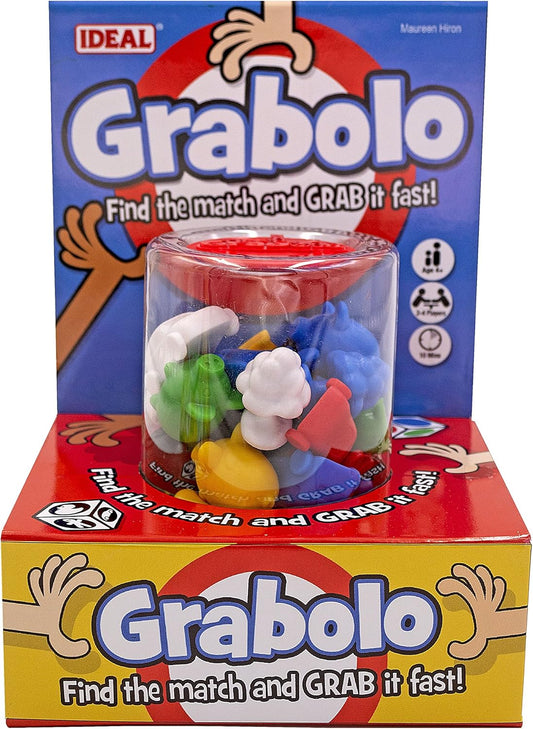 Ideal Grabolo: Find the match and grab it fast reaction game Quick play family game For 3-6 Players Ages 4+, Multicolor