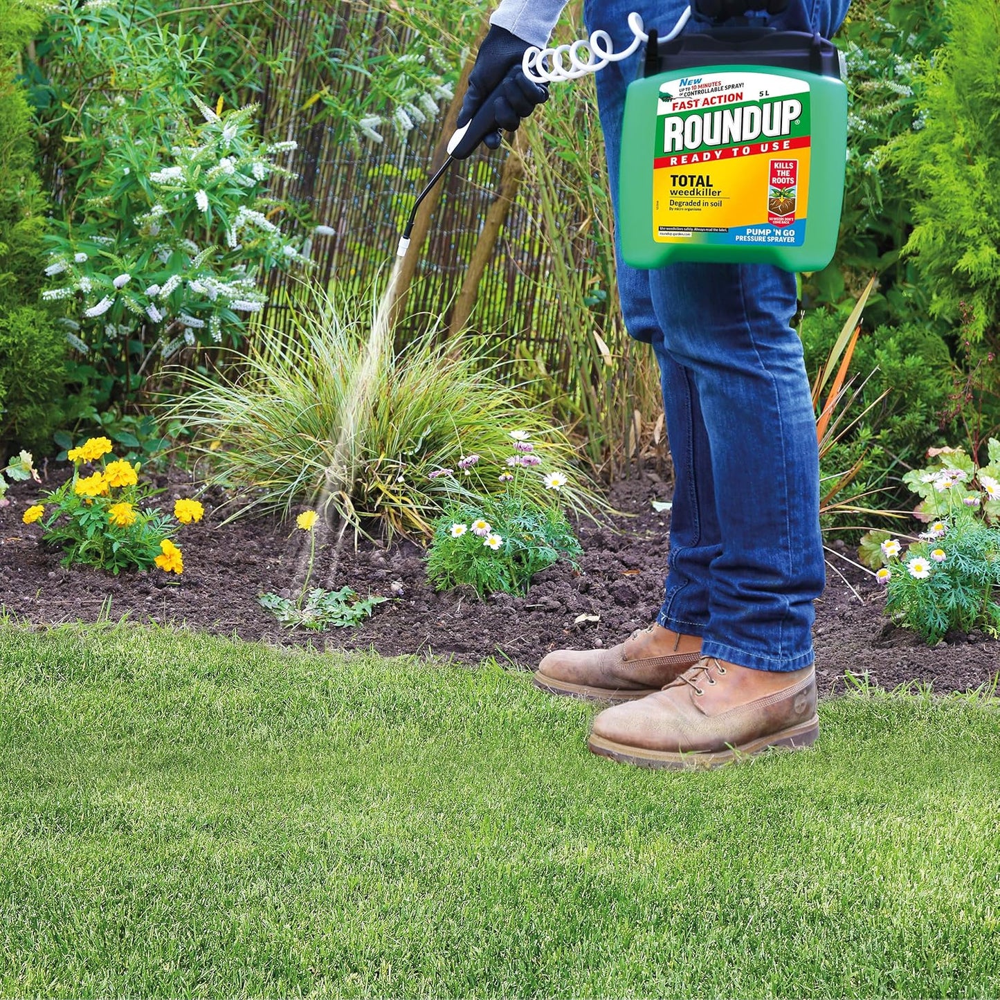 Roundup 119407 Fast Action Weedkiller Pump 'N Go Ready To Use Spray, 5 Litre